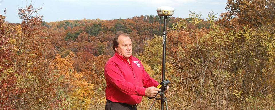 Richard surveying with GPS